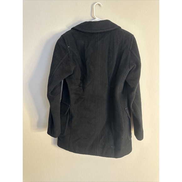 J. Crew Black Wool Mohair Thick Double Breasted Peacoat, Size Small S - Picture 10 of 13